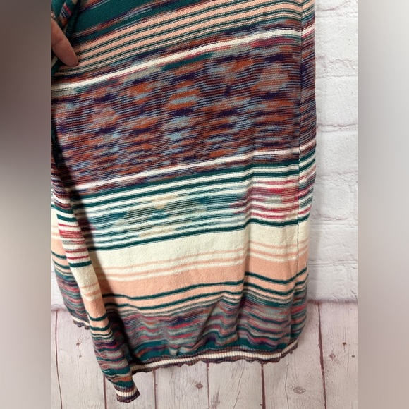 BKE Multicolor Cardigan Hooded Open Front Multicolor Sz M Cotton GUC 90s Western - Picture 3 of 8